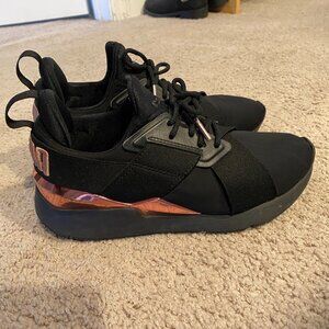 Puma black athletic shoes